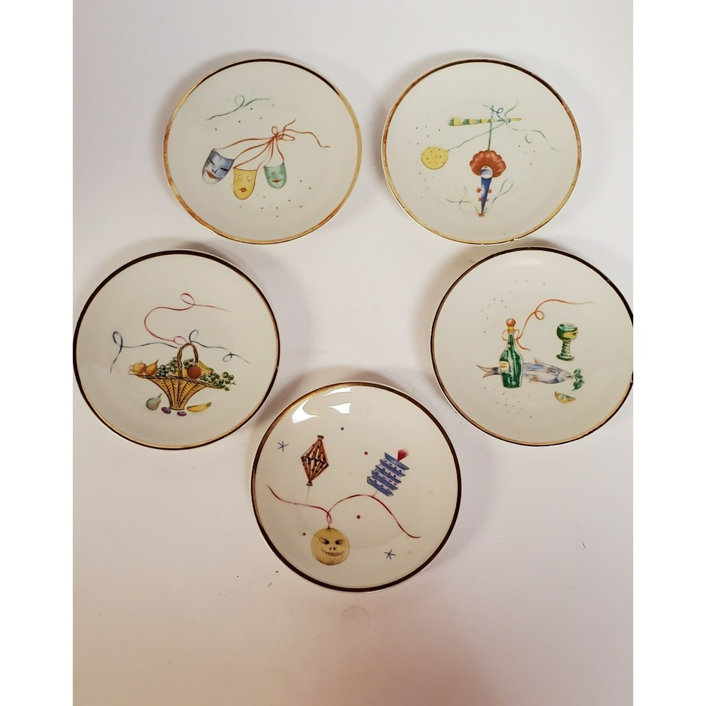 Vintage Bavaria Set of 5  Mini Saucers 4 1/2 " wide